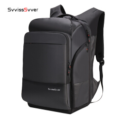 瑞士军刀商务双肩包男大容量15.6英寸17.3英寸电脑包短途出差旅行包多功能防盗背包时尚潮流 黑色【 瑞士军刀商务双肩包男大容量15.6英寸17.3英寸电脑包短途出差旅行包多功能防盗背包时尚潮流 黑色【