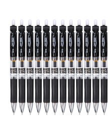 晨光(M&G)文具K35黑色0.5mm经典按动子弹头中性笔签字笔水笔 12支/盒